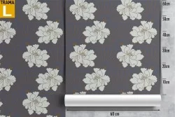 White flowers wallpaper modern nature pattern.