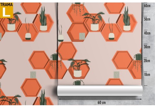 Modern wallpaper decoration with geometric hexagons. 2