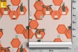 Modern wallpaper decoration with geometric hexagons.