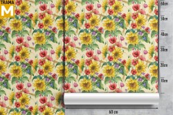 Vintage Nature Flowers Wallpaper