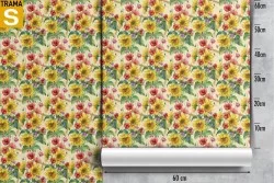 Carta da Parati Flora e Fauna Design e Stili Fiori Natura Vintage