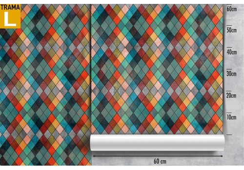 Vintage mosaic geometric wallpaper decoration. 2