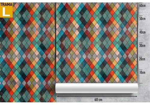 Vintage mosaic geometric wallpaper decoration. 2