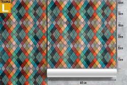Vintage mosaic geometric wallpaper decoration.