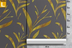 Wallpaper with stylized leaf luxury design.
