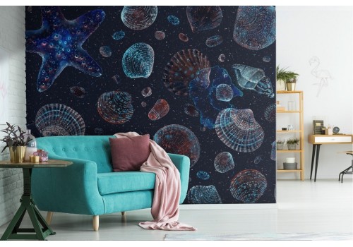Wallpaper marine nature decoration pattern.
