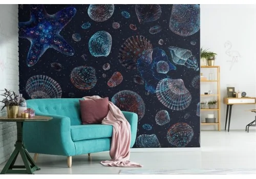 Wallpaper marine nature decoration pattern.