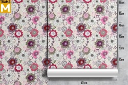 Stylized Vintage Nature Flowers Wallpaper