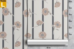 Carta da Parati decorazione moderna fiori e linee.