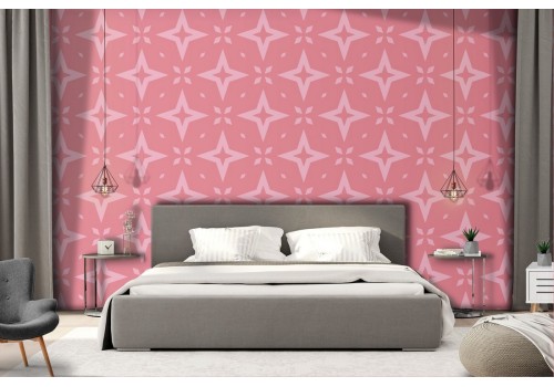 Pink vintage geometric wallpaper decoration.