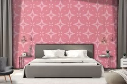 Pink vintage geometric wallpaper decoration.