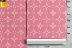 Carta da Parati decorazione geometrica vintage rosa.