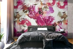 Pink hole wallpaper modern nature design.