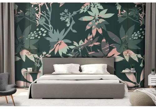 Carta da Parati foglie tropicali moderne natura.