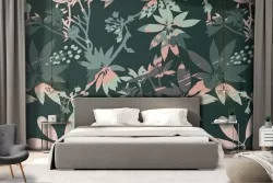 Carta da Parati foglie tropicali moderne natura.