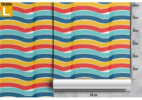 Carta da Parati decorazioni bambini righe arcobaleno. 2