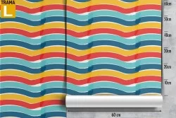 Rainbow striped children's wallpaper decorations.