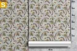 Wallpaper Design and Styles Flora and Fauna Flowers Leaves Tropical Nature Vintage