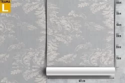 Refined nature leaves wallpaper in gray.