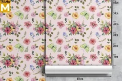 Carta da Parati Fiori Natura Vintage