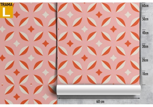 Vintage pink geometric wallpaper decoration. 2