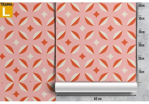 Vintage pink geometric wallpaper decoration. 2