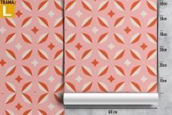 Vintage pink geometric wallpaper decoration.