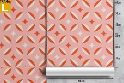 Vintage pink geometric wallpaper decoration.