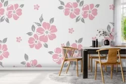 Carta da Parati fiori rosa minimalistici natura.