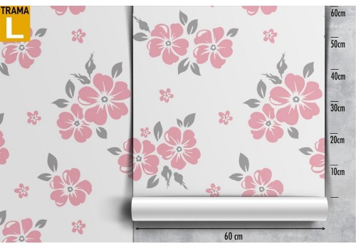 Carta da Parati fiori rosa minimalistici natura. 2