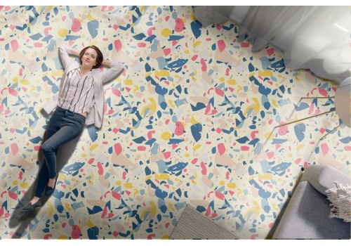 Wallpaper with colored marble effect surface.