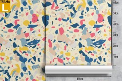 Wallpaper with colored marble effect surface.