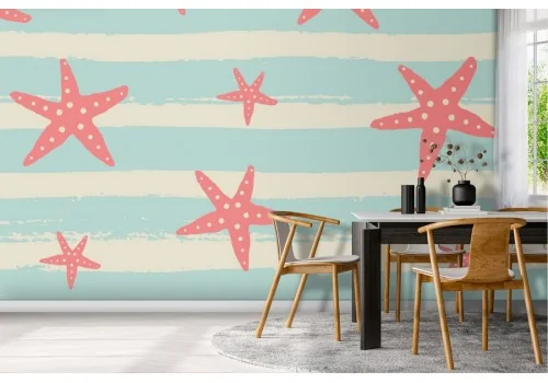 Pink stars and stripes wallpaper pattern.