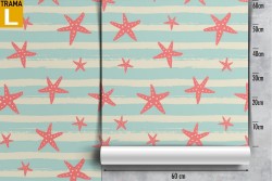 Carta da Parati stelle rosa e righe pattern.