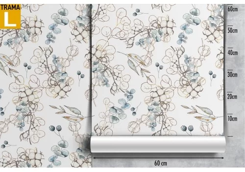 Carta da Parati foglie stilizzate vintage natura. 2