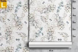 Carta da Parati foglie stilizzate vintage natura.