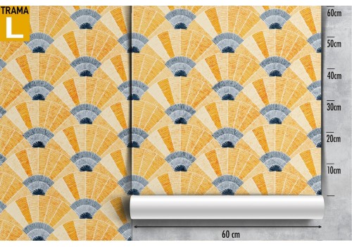 Yellow vintage geometric wallpaper decoration. 2