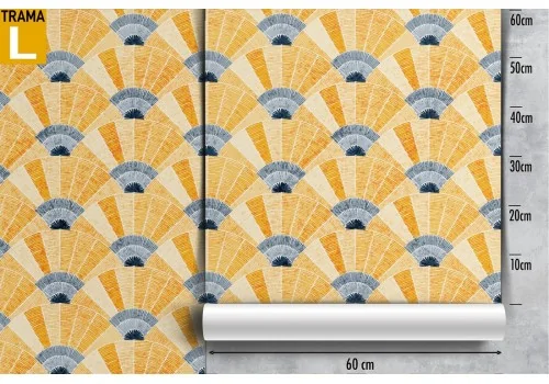 Yellow vintage geometric wallpaper decoration. 2