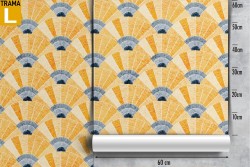 Yellow vintage geometric wallpaper decoration.
