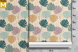 Stylized Tropical Nature Leaves Wallpaper