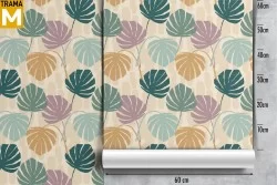 Stylized Tropical Nature Leaves Wallpaper