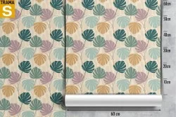 Carta da Parati Design e Stili Flora e Fauna Foglie Natura Tropicale Stilizzata