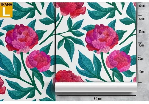 Red roses and pink nature modern pattern wallpaper. 2