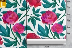 Red roses and pink nature modern pattern wallpaper.