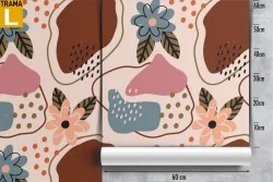 Carta da Parati decorazione astratta vintage con fiori.