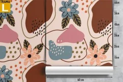 Vintage abstract wallpaper decoration with flowers.