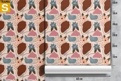 Wallpaper Design and Styles Flora and Fauna Vintage Abstract Flowers