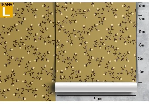 Wallpaper climbing flowers vintage stylized yellow. 2