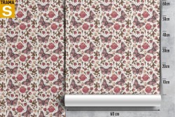 Wallpaper Design and Styles Flora and Fauna Nature Vintage Flowers Animals