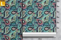 Carta da Parati decorazione vintage gocce verde.